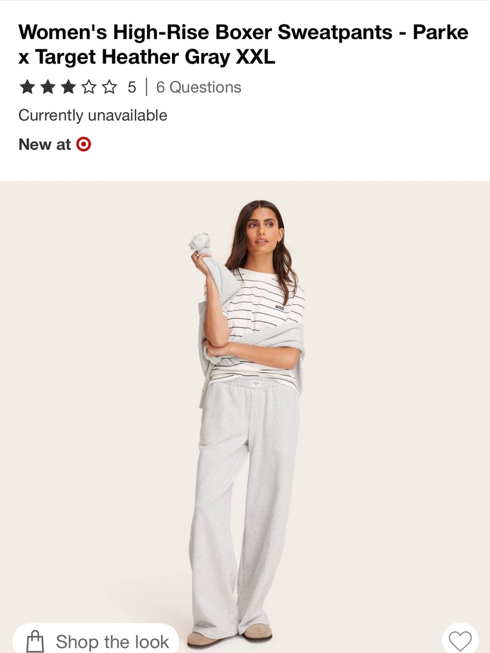 Parke x Target Women's High-Rise Boxer Sweatpants - Heather Gray